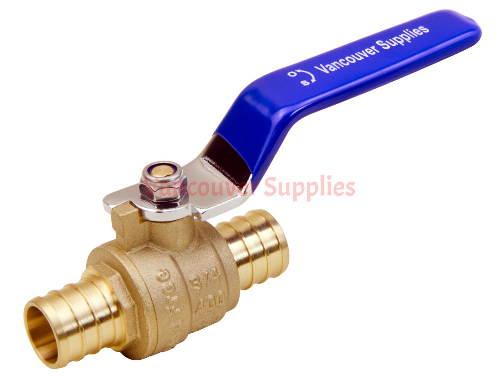 10-Pack 3/4" PEX Crimp Shut-Off Lead-Free Brass Ball Valves With Drain, Full Port